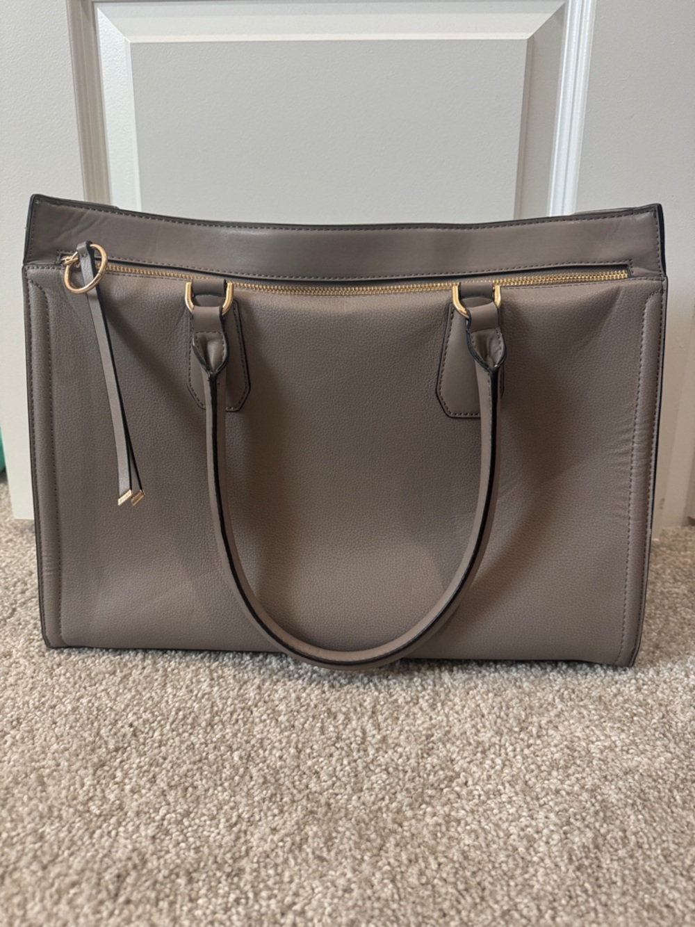 a new day Taupe tote with gold hardware